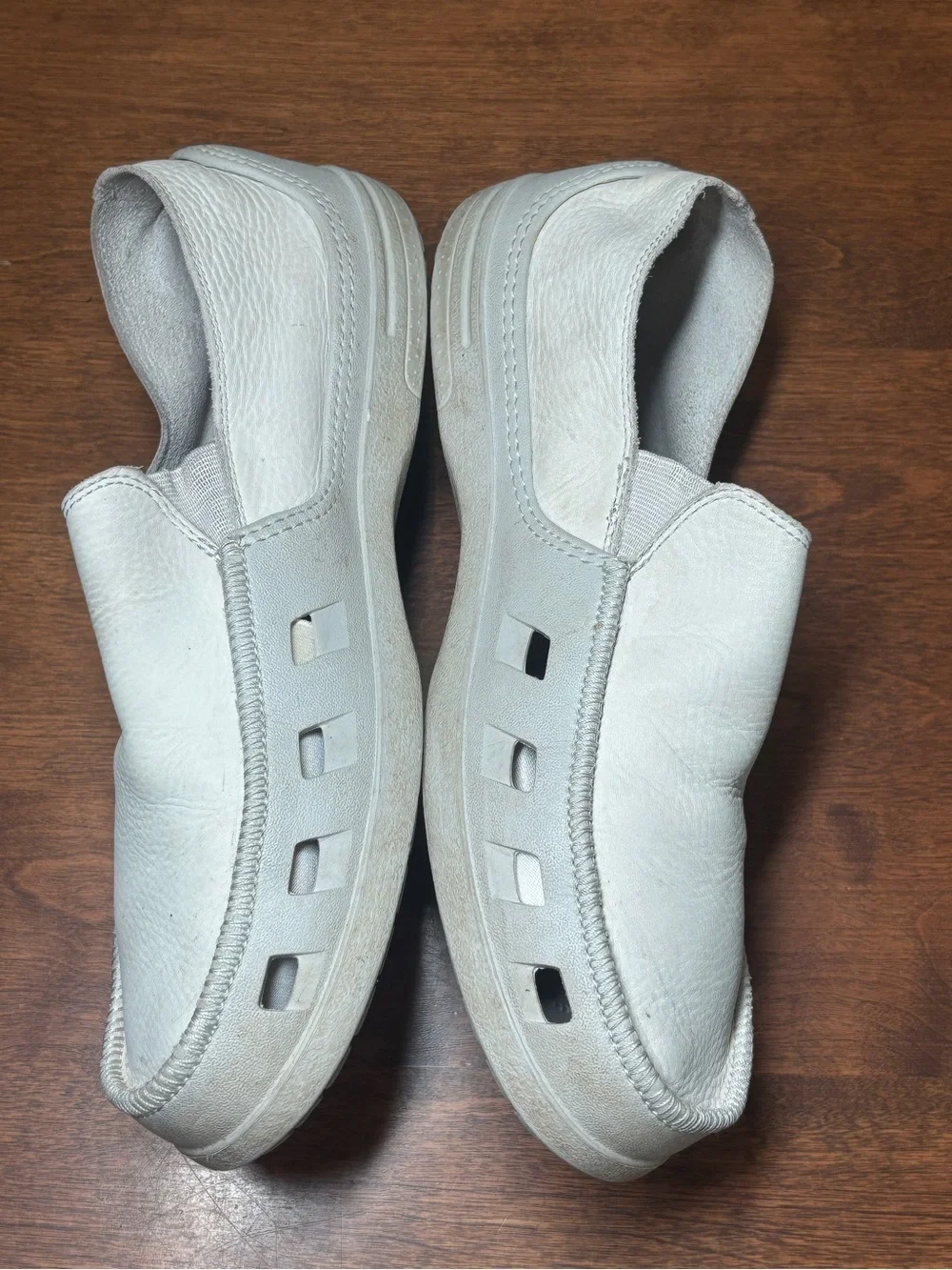 CROCS Men's White Slip-On Leather Loafers